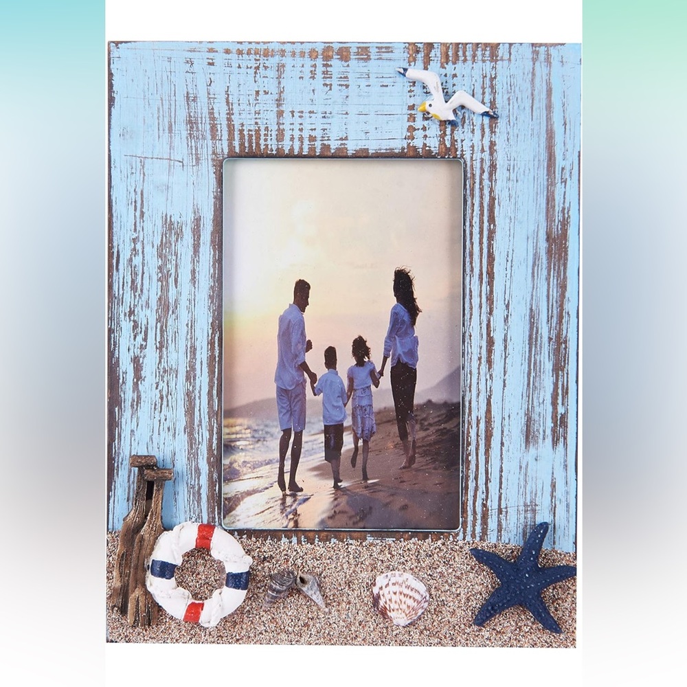 Beach Distressed Vertical Picture Frames 4 x 6
